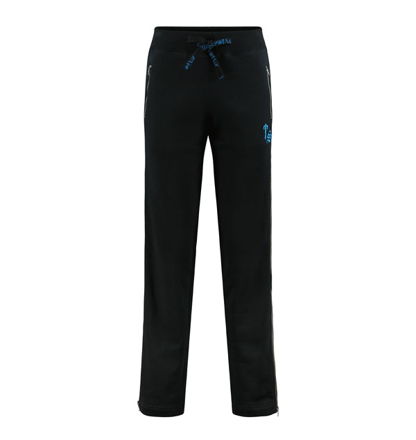 Women’s Script Zip Leg Jogging Bottoms - Black/Turquoise