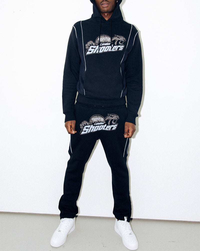 Shooters Technical Hoodie Tracksuit - Black/Blue