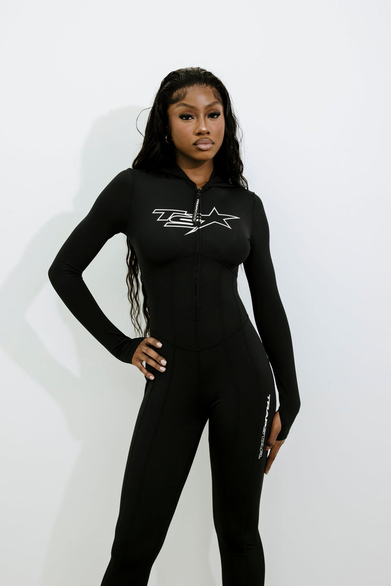 Women’s TS Star Bodysuit - Black/White