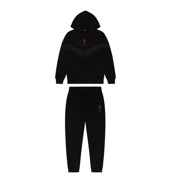 V-Stripe Hoodie Tracksuit - Blackout/Red