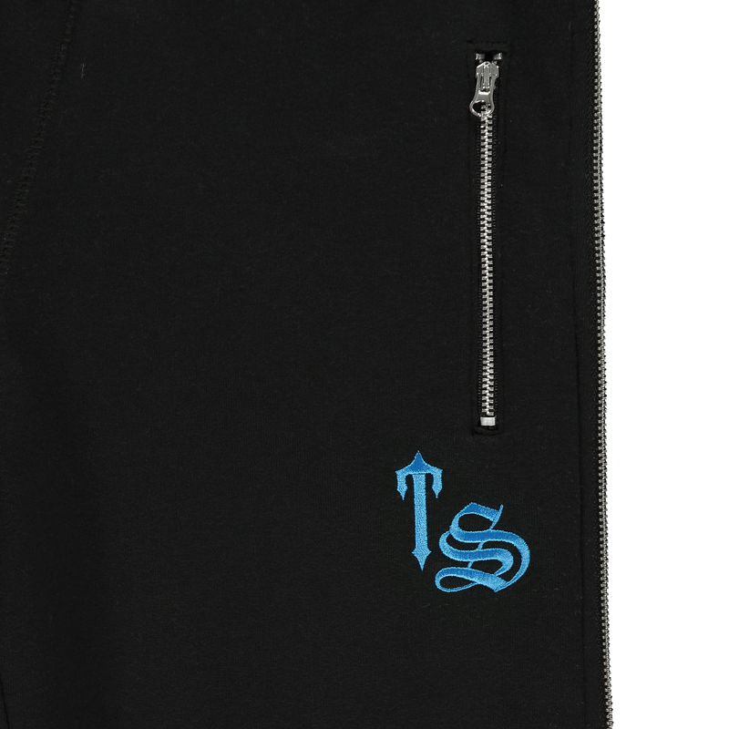 Women’s Script Zip Leg Jogging Bottoms - Black/Turquoise