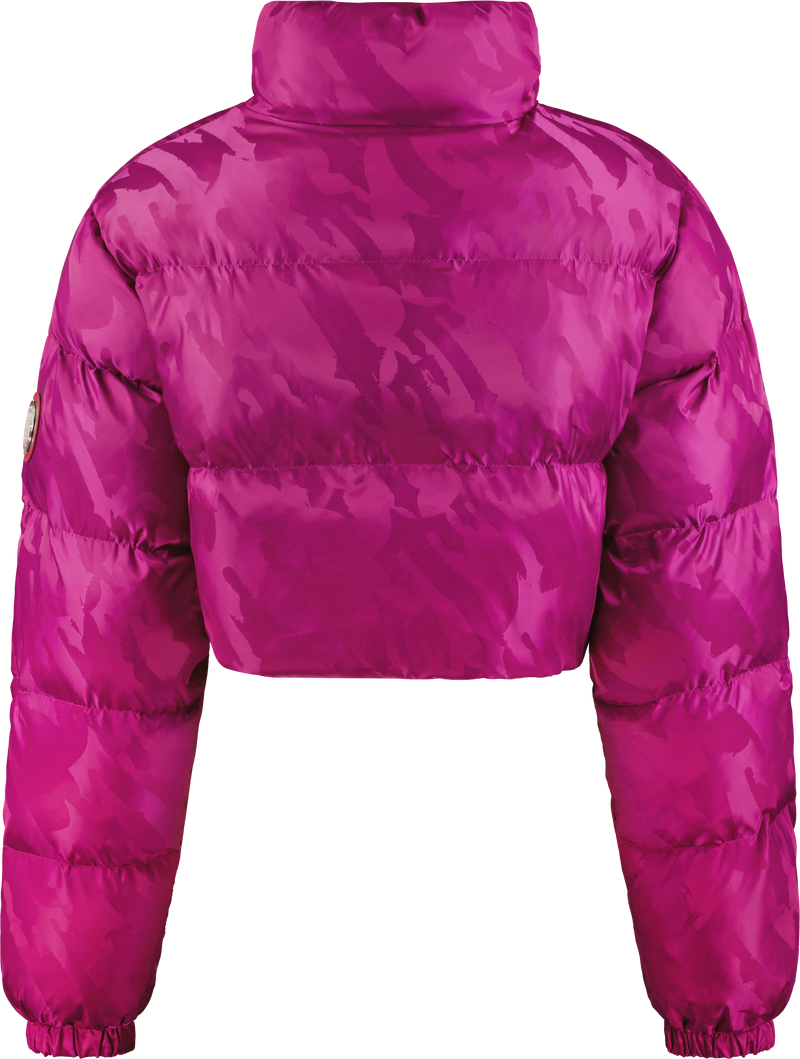 Women's Cropped T Jacquard Puffer - Fuchsia Pink