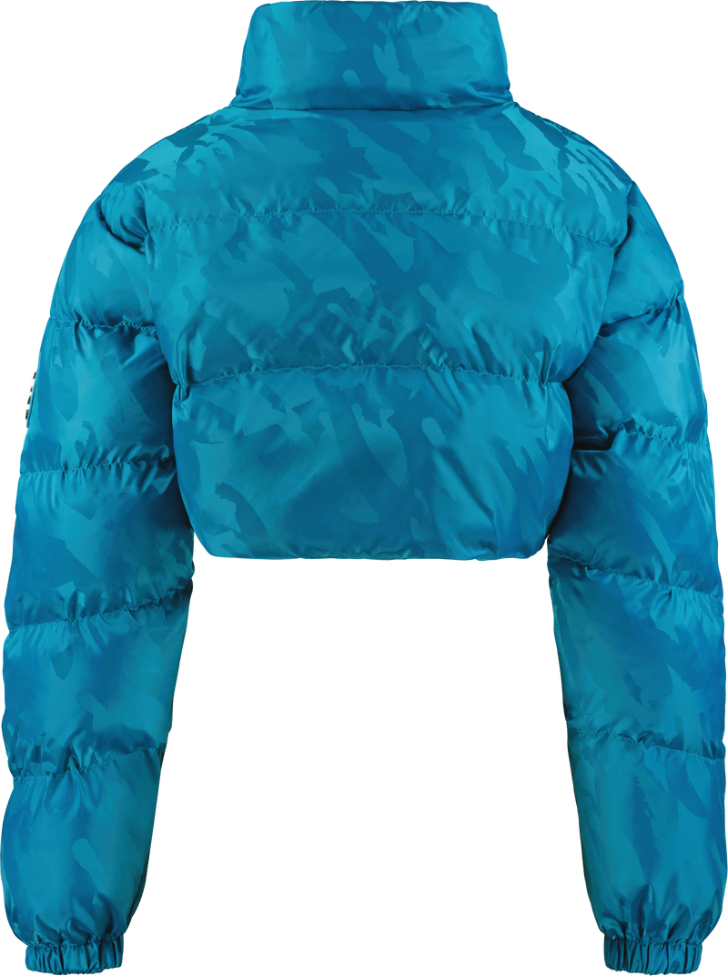 Women's Cropped T Jacquard Puffer - Teal