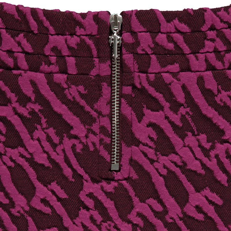 Women's Jacquard Mini Skirt - Burgundy Pink