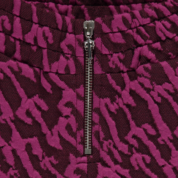 Women's Jacquard Fitted Trousers - Burgundy Pink