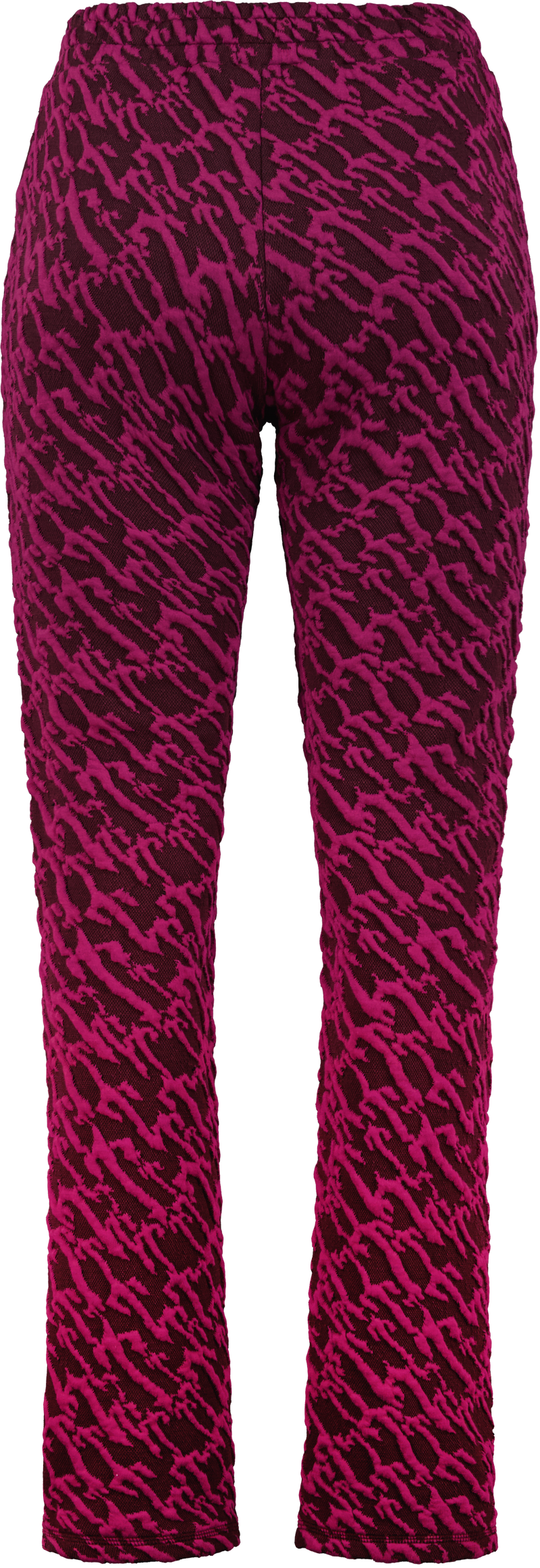 Women's Jacquard Fitted Trousers - Burgundy Pink