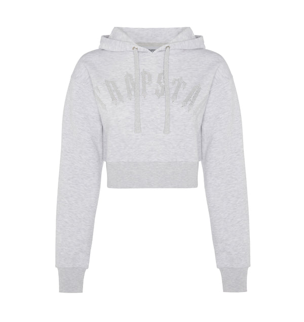 Women's Irongate Stud Cropped Hoodie - Grey