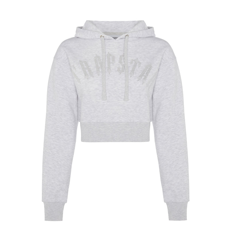 Women's Irongate Stud Cropped Hoodie - Grey