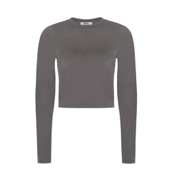 Women's Hyperdrive Cropped Long Sleeve Top - Tornado Grey