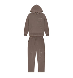 Hyperdrive Rivet Hoodie Tracksuit - Coffee