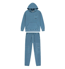 Hyperdrive Rivet Hoodie Tracksuit - Lyons Blue