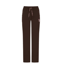 Women’s Script Zip Leg Jogging Bottoms - Brown/Pink