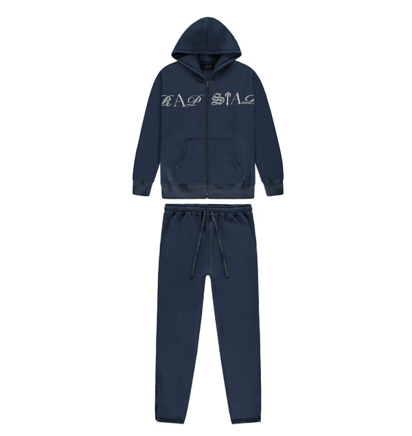 Script Zip Hoodie Tracksuit - Navy