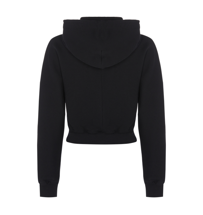 Women's Irongate Cropped Batwing Zip Hoodie - Black