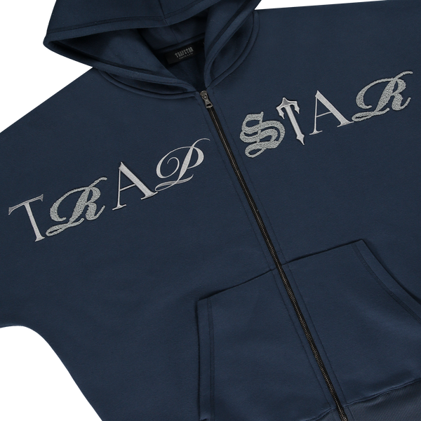 Script Zip Hoodie Tracksuit - Navy