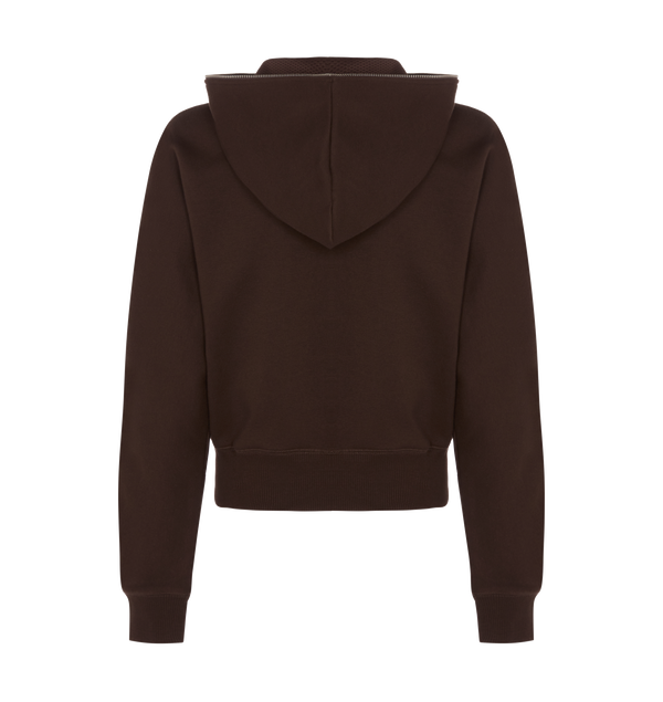 Women’s Zip Script Hoodie - Brown/Pink