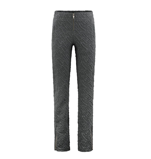 Women's Jacquard Fitted Trousers - Grey