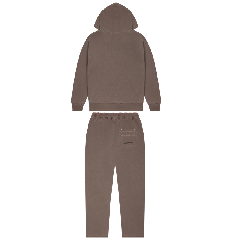 Hyperdrive Rivet Hoodie Tracksuit - Coffee