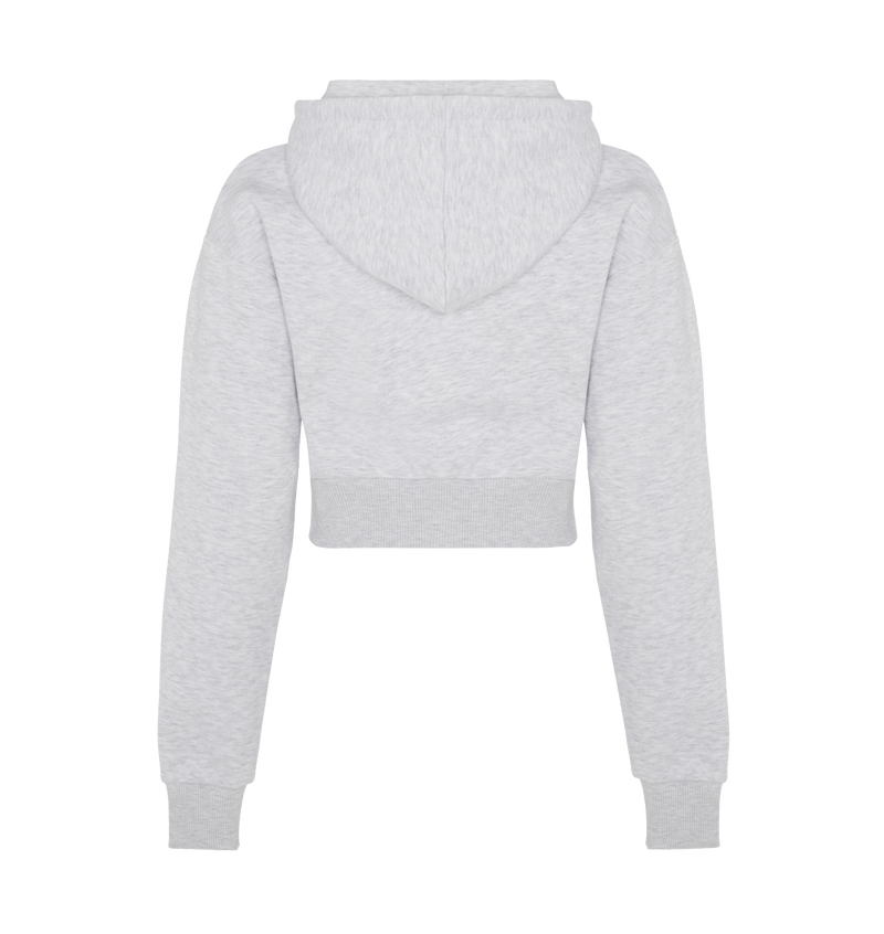 Women's Irongate Stud Cropped Hoodie - Grey