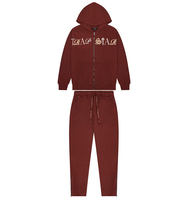 Script Zip Through Hoodie Tracksuit - Zinfandel