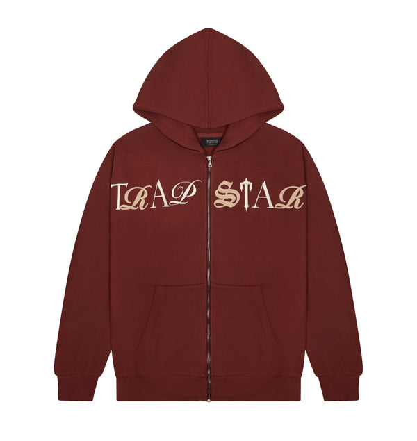 Script Zip Through Hoodie Tracksuit - Zinfandel