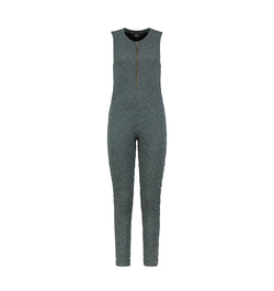 Women's Jacquard Zip Front Catsuit - Grey