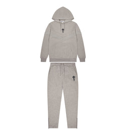 V Stripe Hoodie Tracksuit - Grey/Cashmere Blue