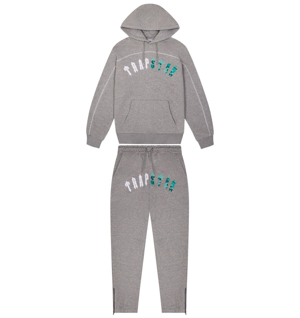 Irongate Chenille Arch Hooded Tracksuit - Grey/Sea Blue