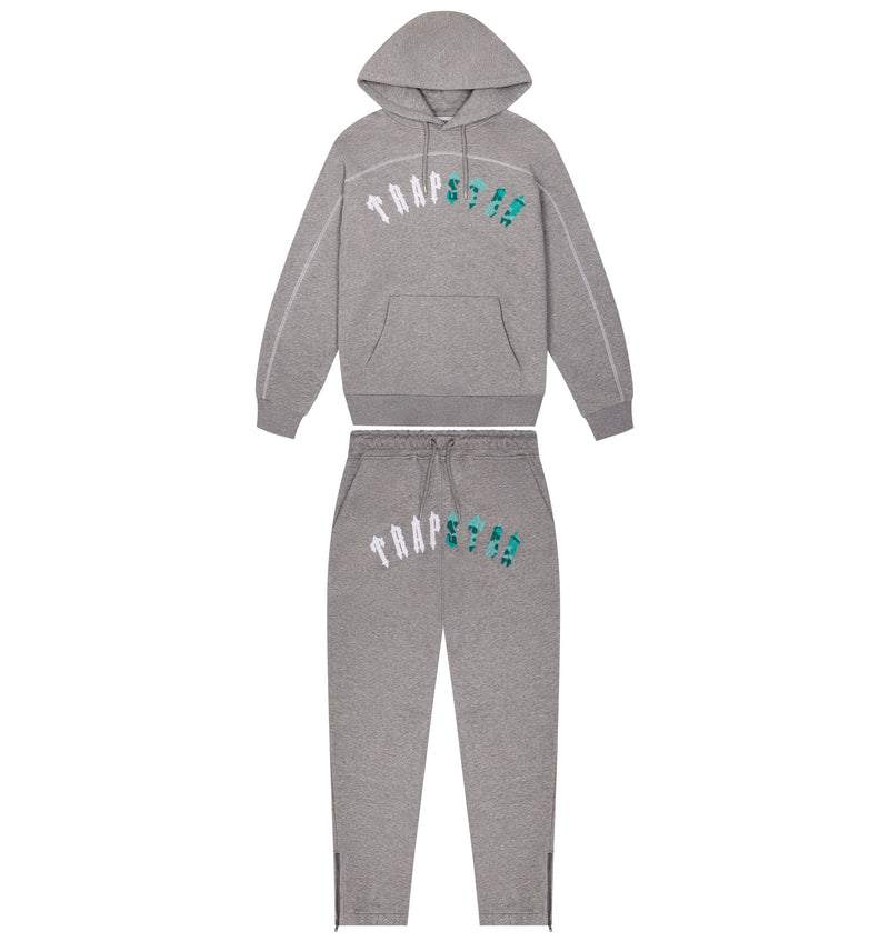 Irongate Chenille Arch Hooded Tracksuit - Grey/Sea Blue