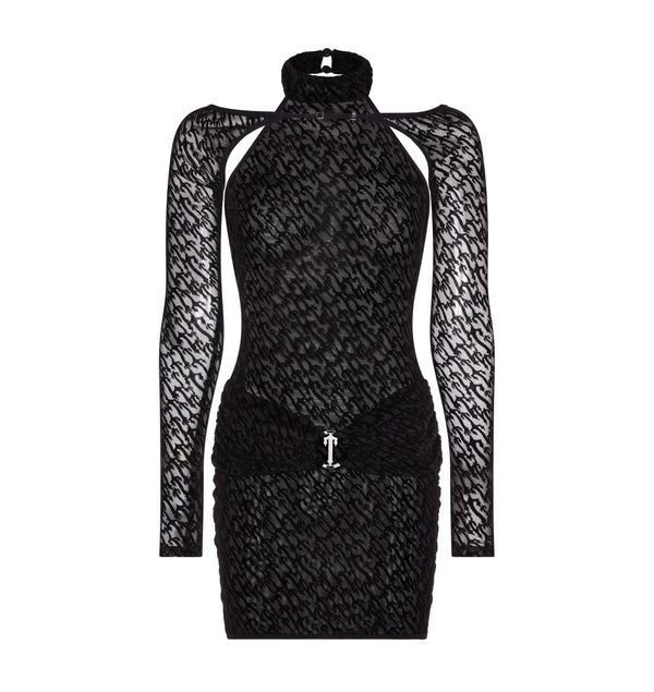 Women’s Jacquard Mesh Dress - Black