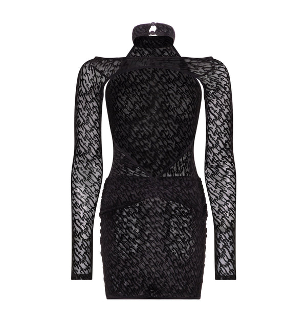 Women’s Jacquard Mesh Dress - Black