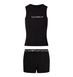 Women's Script Racer Vest - Black