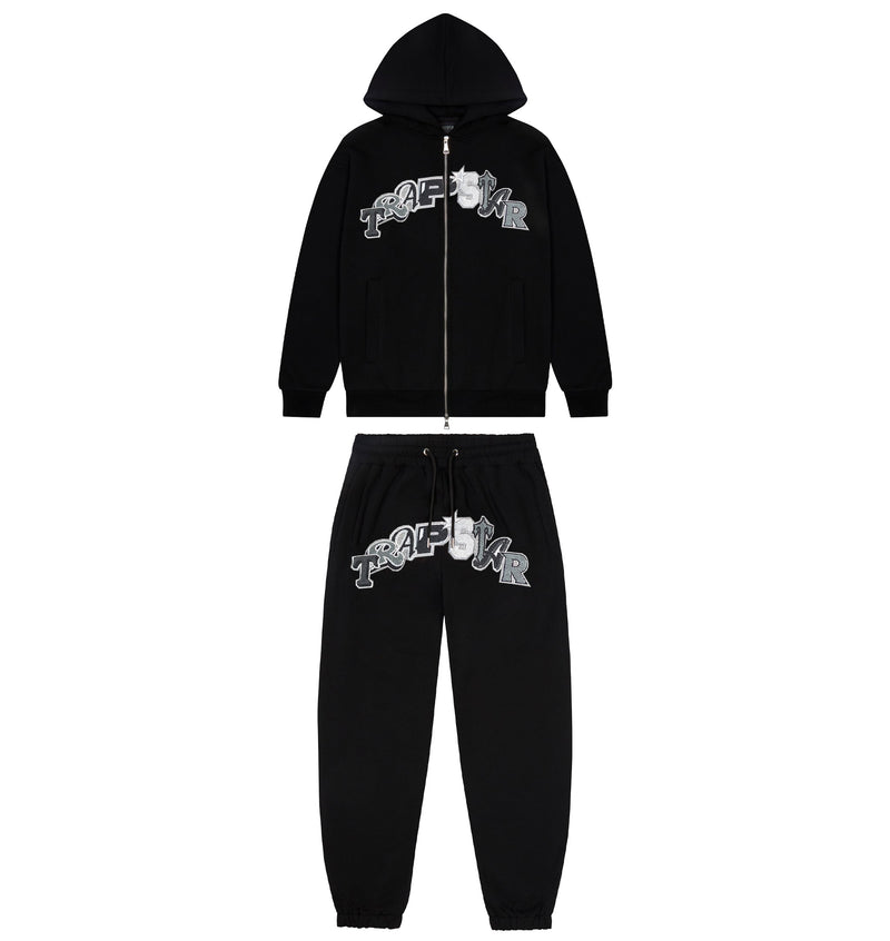 Wildcard Chenille Hoodie Tracksuit - Black Monochrome Edition