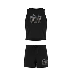 Women's Trapstar London Chenille Short Set - Black