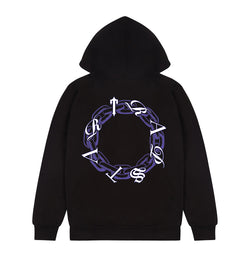 Chain Script Hoodie - Black/Purple