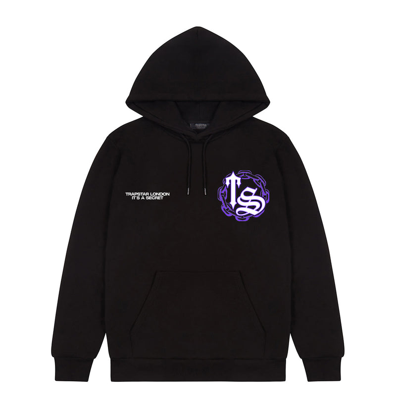 Chain Script Hoodie - Black/Purple