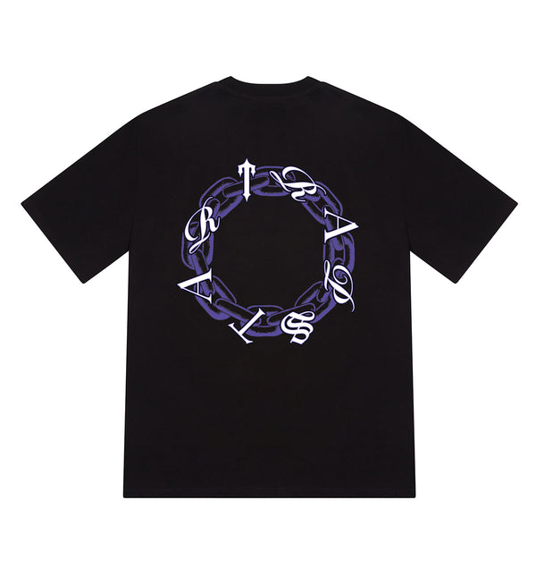 Chain Script Tee - Black/Purple