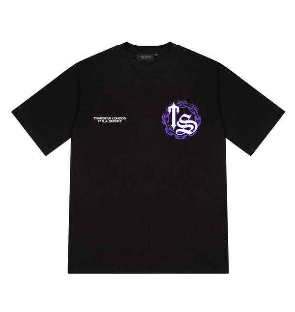 Chain Script Tee - Black/Purple